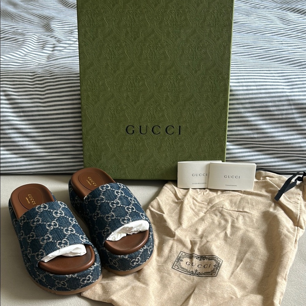 Gucci Denim GG Platforms